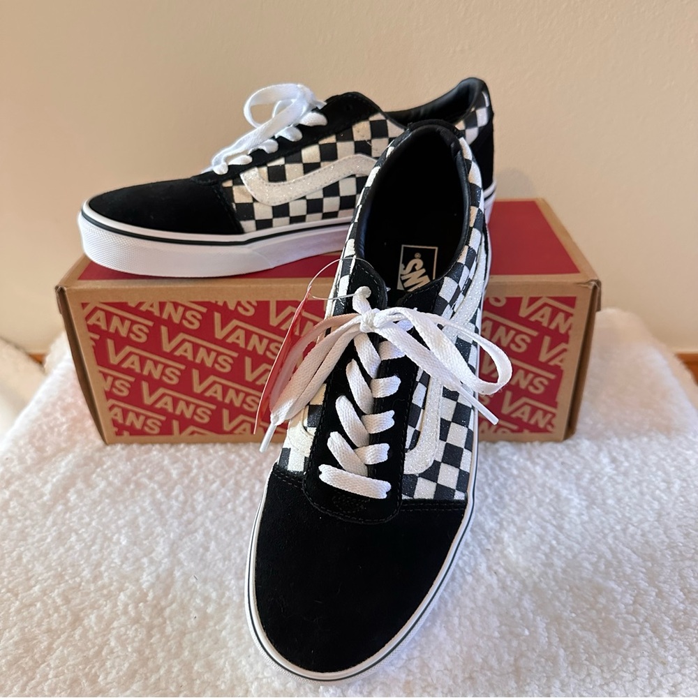 Vans Classic Checkered Black and White Sneakers